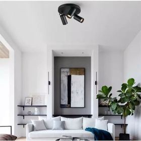 Rsylight Retro Metal Hareketli Siyah 3'lü Günışığı Ampullü Led Spot Avize
