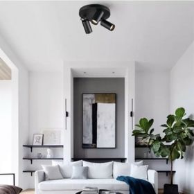 Rsylight Retro Metal Hareketli Siyah 3'lü Günışığı Ampullü Led Spot Avize