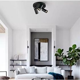 Rsylight Retro Metal Hareketli Siyah 3'lü Günışığı Ampullü Led Spot Avize