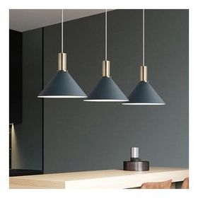 Rsylight Retro Metal Masa Üstü 100 cm Rustik Dekoratif Gri Sarkıt 3'lü Avize