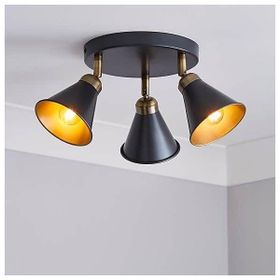 Rsylight Retro Metal Rustik 3'lü Mafsallı Tavan Plofyoner Avize