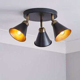 Rsylight Retro Metal Rustik 3'lü Mafsallı Tavan Plofyoner Avize