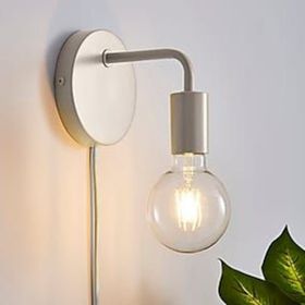 Rsylight Retro Metal Rustik Kablolu Anahtarlı Beyaz Duvar Aplik