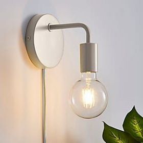 Rsylight Retro Metal Rustik Kablolu Anahtarlı Beyaz Duvar Aplik