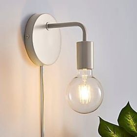 Rsylight Retro Metal Rustik Kablolu Anahtarlı Beyaz Duvar Aplik