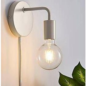 Rsylight Retro Metal Rustik Kablolu Anahtarlı Beyaz Duvar Aplik