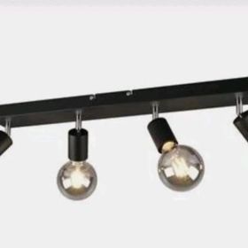 Rsylight Retro Metal Rustik Mafsallı 4'lü Siyah Modern Spor Spot Avize