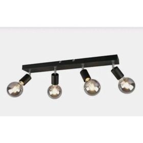 Rsylight Retro Metal Rustik Mafsallı 4'lü Siyah Modern Spor Spot Avize