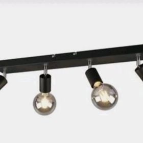 Rsylight Retro Metal Rustik Mafsallı 4'lü Siyah Modern Spor Spot Avize