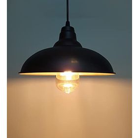 Rsylight Retro Metal Rustik Tekli Sarkıt Siyah İçi Siyah Avize
