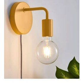 Rsylight Retro Metal Sarı Rustik Kabllolu Anahtarlı Dekoratif Duvar Aplik