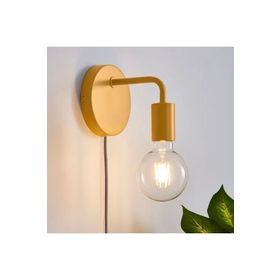 Rsylight Retro Metal Sarı Rustik Kabllolu Anahtarlı Dekoratif Duvar Aplik