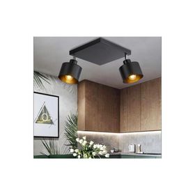 Rsylight Retro Metal Siyah 2'li Tavan Plofyoner Rustik Avize