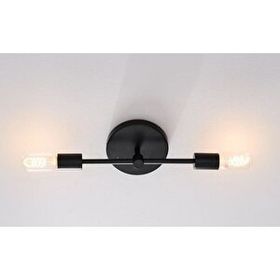 Rsylight Retro Metal Siyah 2'li Tavan Plofyoner Rustik Avize
