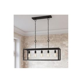 Rsylight Retro Metal Siyah Masa Üstü Sıralı 5'li Sarkıt Avize