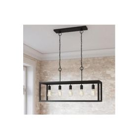Rsylight Retro Metal Siyah Masa Üstü Sıralı 5'li Sarkıt Avize