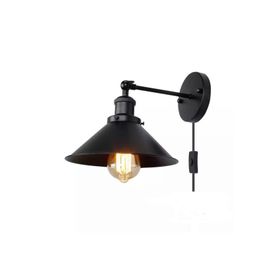 Rsylight Retro Rustik Dekoratif Rustik Siyah Anahtarlı Kablolu Duvar Aplik