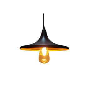 Rsylight RT8010290 Retro Metal Rustik Tekli Sarkıt Siyah İçi Sarı Avize
