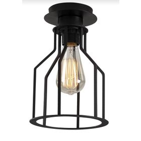 Rsylight RYS001440 Retro Metal 1'li Siyah Tavan Plofyoner Kafes Rustik Avize