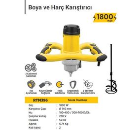 Rtr Max RTM396 1800 W Elektrikli Boya ve Harç Karıştırıcı