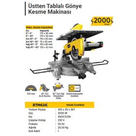 Rtr Max RTM624 2000 Watt Üstten Tablalı Gönye Kesme Makinesi