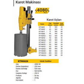Rtr Max RTM6826 Karot Makinası ve Uçları