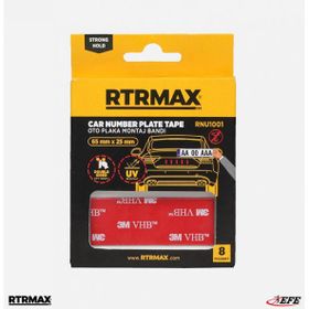RTRMAX RNU1001 65 mm x 25 mm 8 Adet Çift Taraflı Oto Plaka Montaj Plaka