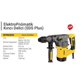 RTRMAX RTM2335 1500 W SDS Plus Kırıcı Delici Matkap