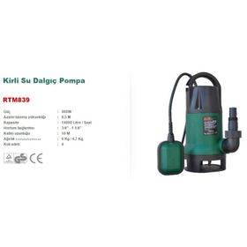 Rtrmax RTM839 Kirli Su Dalgıç Pompa