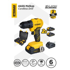 RTRMAX RTS5010 20 V 2x2 Ah Akülü Kömürsüz Darbesiz Matkap