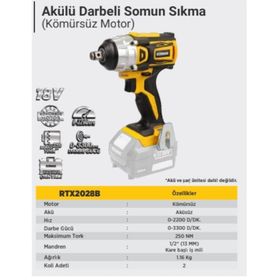 RTRMAX RTX2028B Aküsüz Somun Sıkma Makinesi