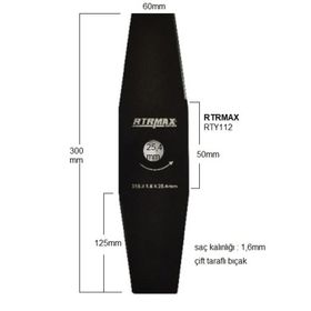 RTRMAX RTY112 300x1.6x25.4 mm 2li Tırpan Bıçağı