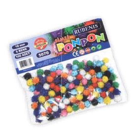Rubenis 10 mm 6 Renk Karşk 100'lü Metalik Ponpon
