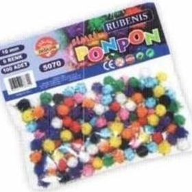 Rubenis 10 mm 6 Renk Karşk 100'lü Metalik Ponpon
