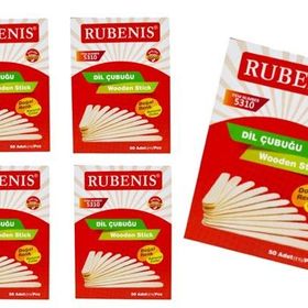Rubenis 5x50'li Kutulu Ahşap Natürel Renk Dil Çubuğu