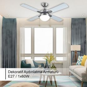 Rubenis RBT424 SLV Glob Gümüş Tavan Vantilatörü