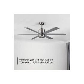Rubenis RBT486 SLV Glob Gümüş Tavan Vantilatörü