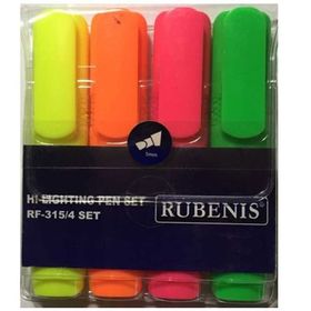 Rubenis RF-315 4 Adet Renkli Fosforlu Kalem