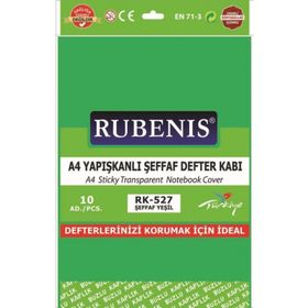 Rubenis Yapışkanlı 10'lu A4 Şeffaf Yeşil Hazır Kaplık
