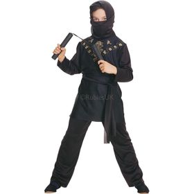 Rubies Siyah Ninja Klasik 5-6 Yaş Çocuk Kostümü