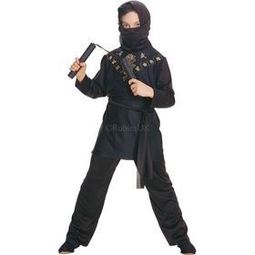 Rubies Siyah Ninja Klasik 5-6 Yaş Çocuk Kostümü