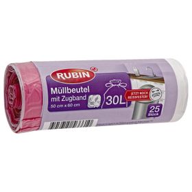 Rubin İpli 30 lt 50x60 cm 25 Adet Çöp Torbası