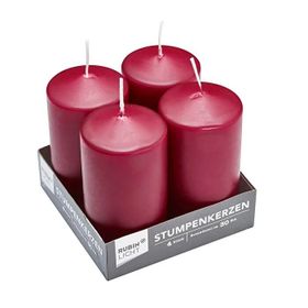 RubinLicht 4'lü Bordo 110x60 Silindir Mum Set
