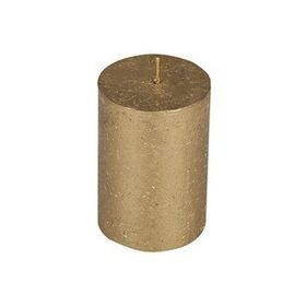 Rubinlicht Altın 100x68 mm 1 Adet Rustik Metalik Silindir Mum