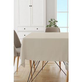 Rugviva MSO003 Ekru Sade Tay Tüyü Kadife Leke Tutmaz Dokuma Kumaş Düz Tek Renk 140x100 cm Masa Örtüsü