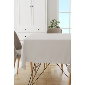 Rugviva MSO026 Beyaz Sade Tay Tüyü Kadife Leke Tutmaz Dokuma Kumaş Düz Tek Renk 140x100 cm Masa Örtüsü