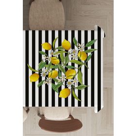 Rugviva MSO116 Dokuma Elit Kumaş Limon Desenli Renkli Leke Tutmayan 140x200 cm Masa Örtüsü