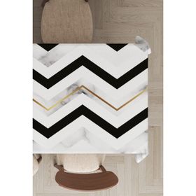 Rugviva MSO156 Dokuma Elit Kumaş Zigzag Desenli Gold Leke Tutmayan 140x200 cm Masa Örtüsü