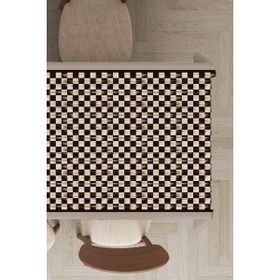 Rugviva MSO225 Dokuma Elit Kumaş Küçük Kareli Kahverengi Leke Tutmayan 140x100 cm Masa Örtüsü
