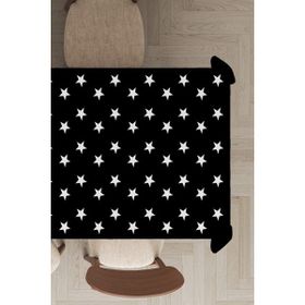 Rugviva MSO309 Dokuma Elit Kumaş Yıldız Desenli Siyah Leke Tutmayan 140x100 cm Masa Örtüsü